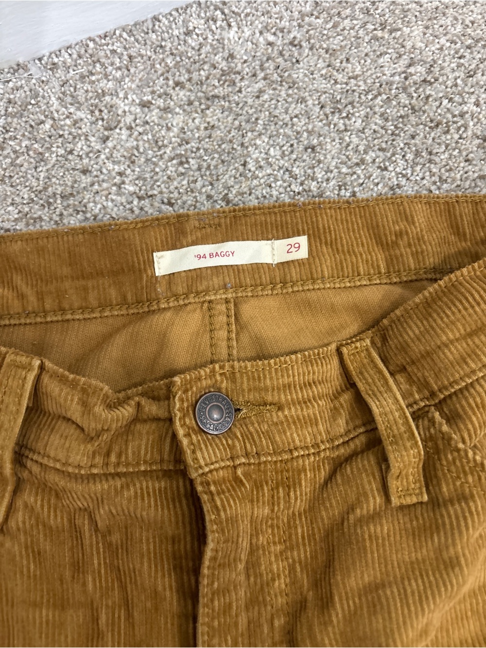 Levi's ‘94 Baggy Corduroy Pants Women's Size 28 Brown Cotton High Rise Straight - Picture 9 of 11